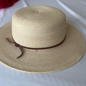 Women’s straw fedora boater hat size medium/large
